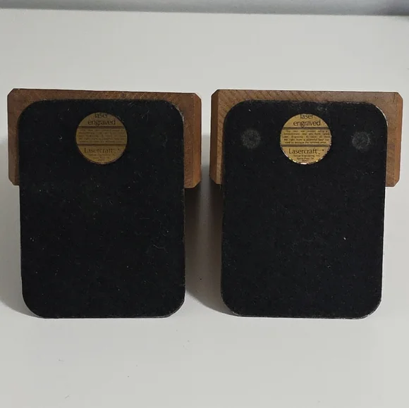 MCM Laser Engraved SolidAmerican Walnut Bookends Seagulls Over the Sea Birds